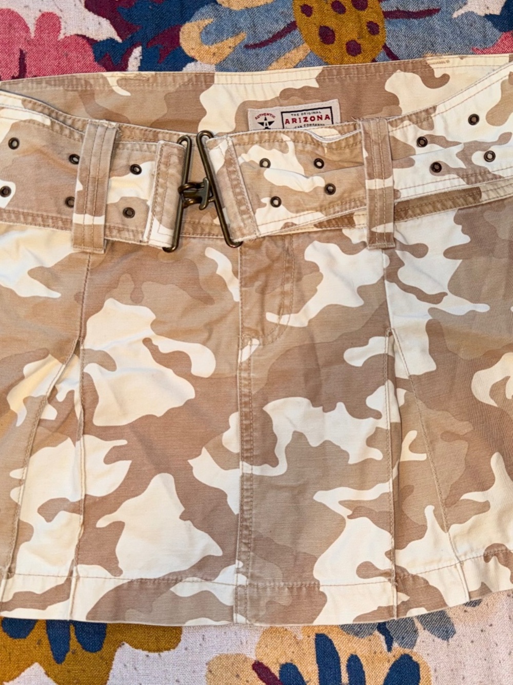 The Original Arizona Jean Company camo mini skirt with belt 100% cotton